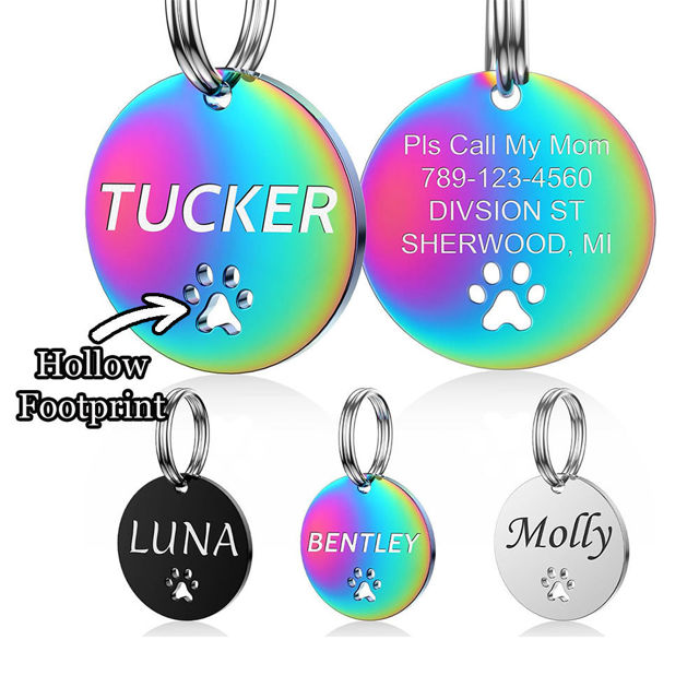 Picture of Personalized Tag for Pets With Multiple Shapes & Colors - Customized With Telephone Number - Best Gift for Pet Lovers