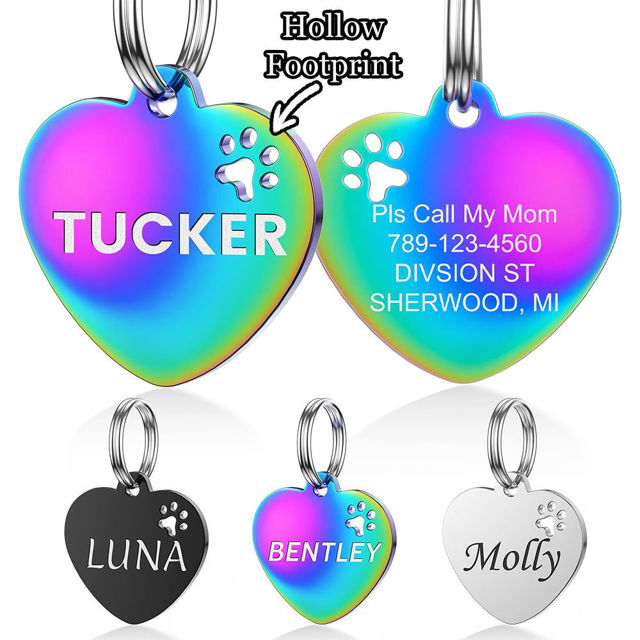 Picture of Personalized Tag for Pets With Multiple Shapes & Colors - Customized With Telephone Number - Best Gift for Pet Lovers