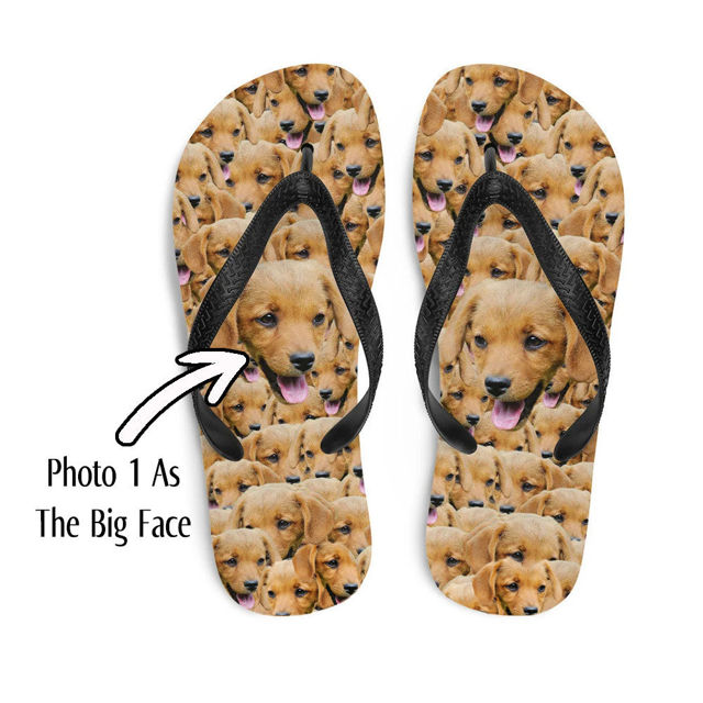 Picture of Custom Flip Flops With Face - Personalized Flops With Fun - Custom Slippers - Best Vacation Gift