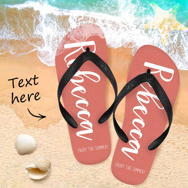 Picture of Custom Flip Flops With Name - Personalized Flops With Fun - Custom Slippers