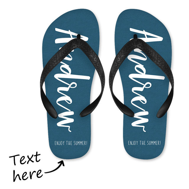 Picture of Custom Flip Flops With Name - Personalized Flops With Fun - Custom Slippers