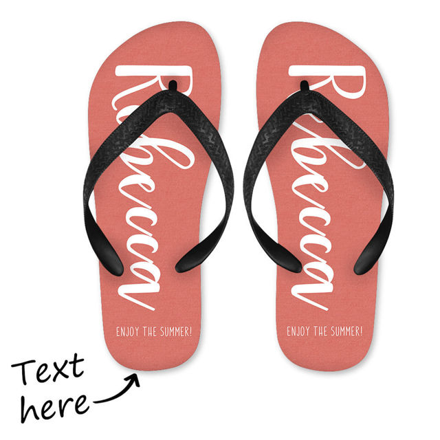 Picture of Custom Flip Flops With Name - Personalized Flops With Fun - Custom Slippers