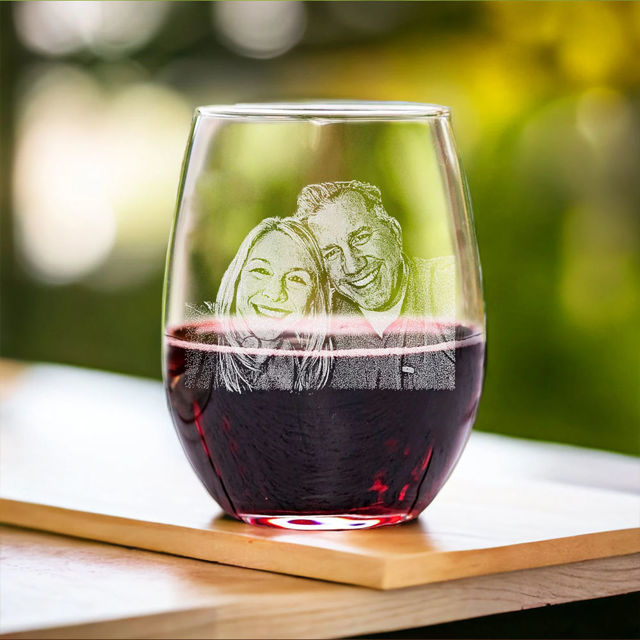 Picture of Custom Wine Glass Cup - Personalized Glass With Photo - Best Gift For Father's Day, Anniversary