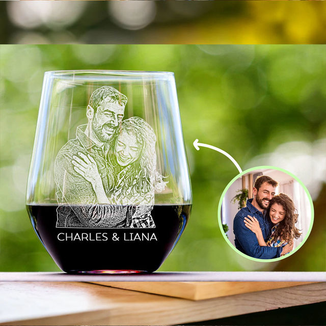 Picture of Custom Wine Glass Cup - Personalized Glass With Photo - Best Gift For Father's Day, Anniversary