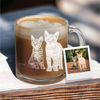 Picture of Custom Glass Coffee Mug - Personalized Glass Cup With Photo - Best Gift For Father's Day, Anniversary And Pet Person