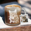 Picture of Custom Glass Coffee Mug - Personalized Glass Cup With Photo - Best Gift For Father's Day, Anniversary And Pet Person