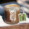 Picture of Custom Glass Coffee Mug - Personalized Glass Cup With Photo - Best Gift For Father's Day, Anniversary And Pet Person