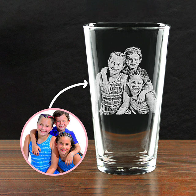 Picture of Custom Pint Glass Cup - Personalized Glass with Photo - Best Gift for Father's Day, Anniversary or Pet Person