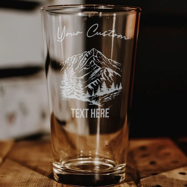 Picture of Custom Pint Glass Cup - Personalized Glass with Photo - Best Gift for Father's Day, Anniversary or Pet Person