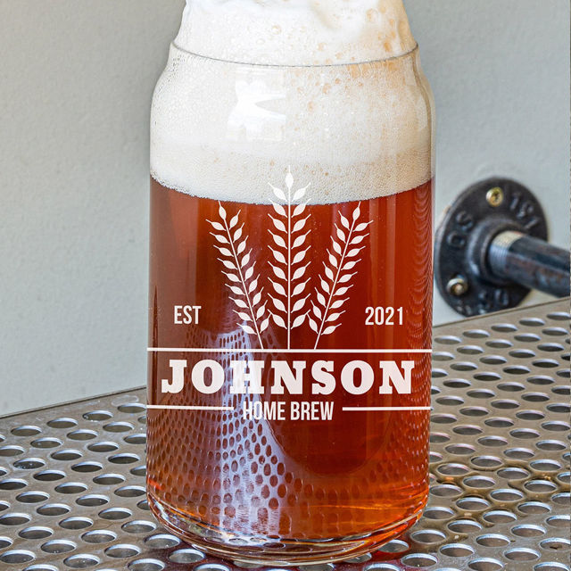 Picture of Custom Beer Can Logo Glass Cup - Personalized Glass Cup with Your Logo