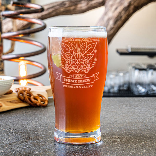 Picture of Custom Beer Can Logo Glass Cup - Personalized Glass Cup with Your Logo