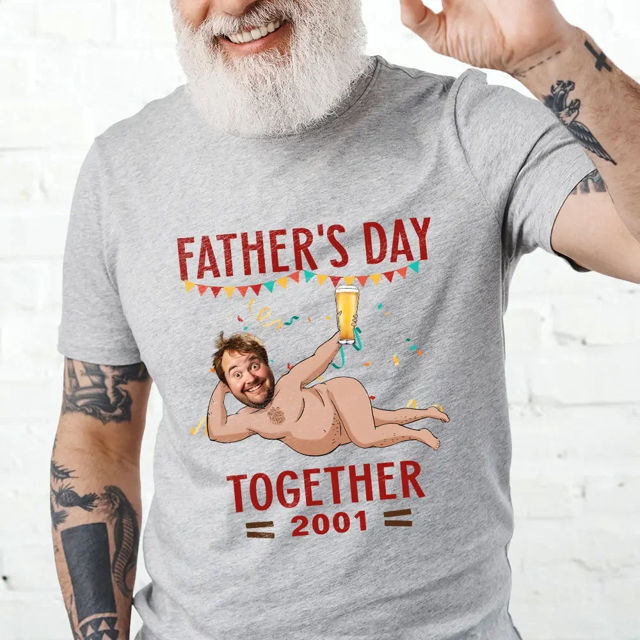 Picture of Custom Funny Father's Day T-Shirt - Personalized T-Shirt with Face - Funny Gift for Dad