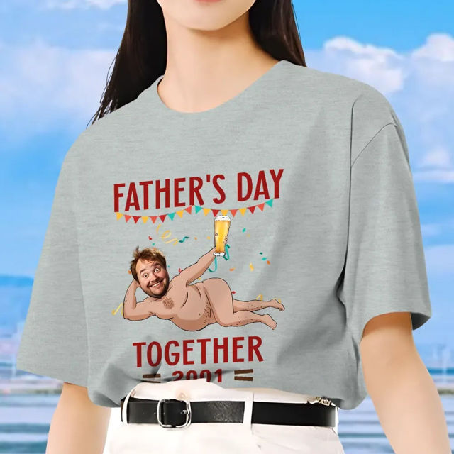 Picture of Custom Funny Father's Day T-Shirt - Personalized T-Shirt with Face - Funny Gift for Dad