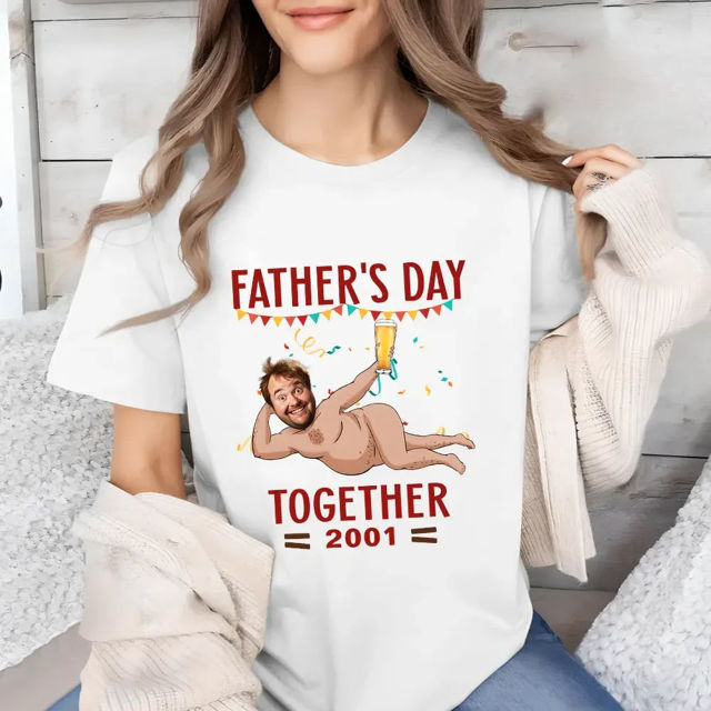 Picture of Custom Funny Father's Day T-Shirt - Personalized T-Shirt with Face - Funny Gift for Dad