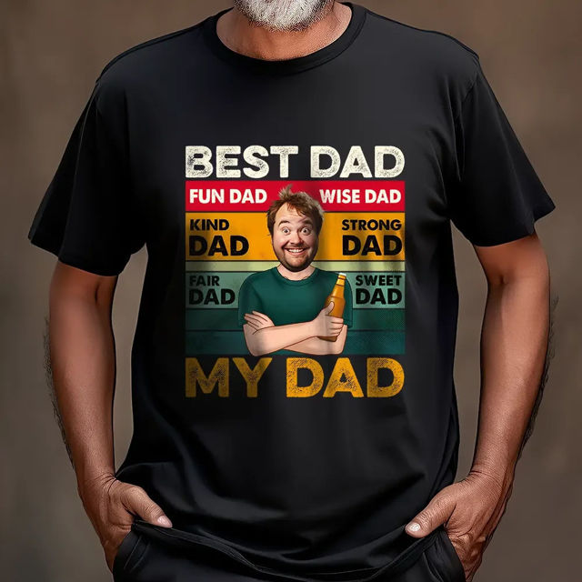 Picture of Custom Funny T-Shirt - Personalized T-Shirt with Face - Funny Gift for Father's Day