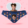 Picture of Custom Face Women's Panties, Pink Heart With His Face Style Underwear, Birthday Gifts for Wife and Girlfriend