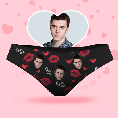 Picture of Custom Face Women's Panties, Kiss Me Style Underwear, Birthday Gifts for Wife and Girlfriend