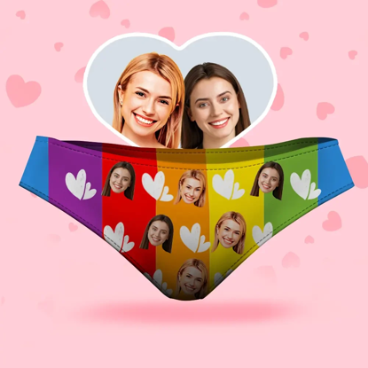 Picture of Custom Face Women's Panties, Love is Love Gift Style Underwear, Birthday Gifts for Wife and Girlfriend