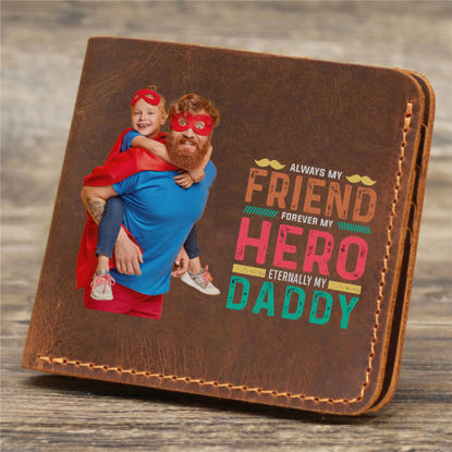 Picture of Custom Father's day Wallet - Personalized Wallet for Dad - Christmas Gift, Birthday Gift