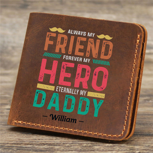 Picture of Custom Father's day Wallet - Personalized Wallet for Dad - Christmas Gift, Birthday Gift