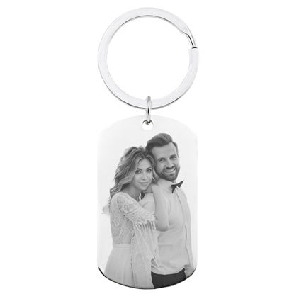 Picture of Custom Photo Keychain - Personalized Military Tag Keychain -  Birthday Gift