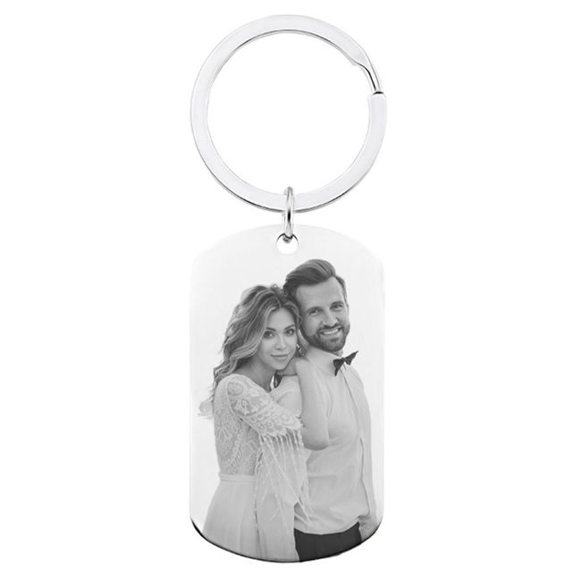 Picture of Custom Photo Keychain - Personalized Military Tag Keychain -  Birthday Gift