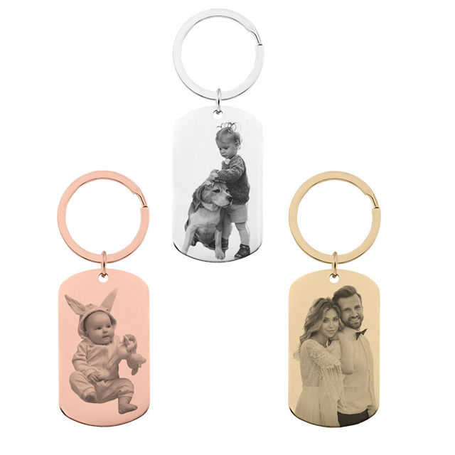 Picture of Custom Photo Keychain - Personalized Military Tag Keychain -  Birthday Gift