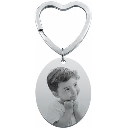 Picture of Custom Photo Keychain - Personalized stainless steel Keychain with Oval -  Gift for Your Loved Ones