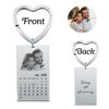 Picture of Custom Photo Keychain - Personalized stainless steel Keychain with Calendar - Gift for Anniversary