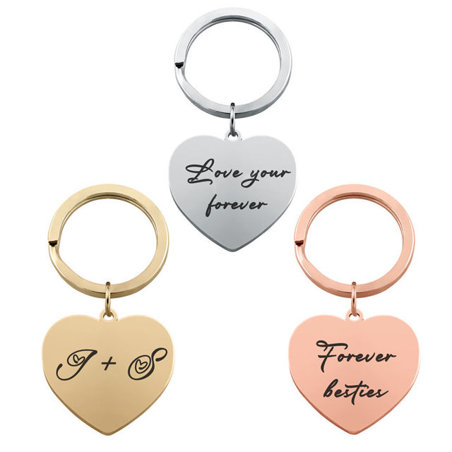 Picture of Custom Keychain - Personalized Text Stainless Steel Keychain -  Gift for Your Loved Ones