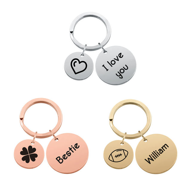 Picture of Custom Keychain with Text - Personalized Stainless Steel Keychain - Gift for Your Loved Ones