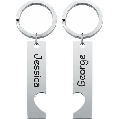 Picture of Custom Couple Keychain - Personalized Keychain with Names - Gift for Birthday or Valentine's day