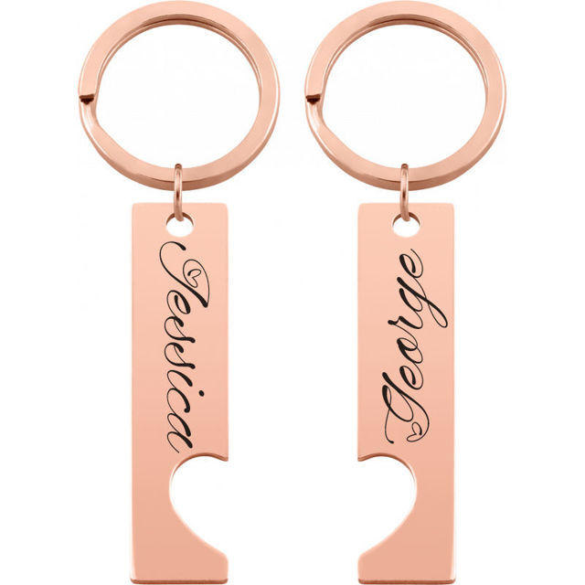 Picture of Custom Couple Keychain - Personalized Keychain with Names - Gift for Birthday or Valentine's day