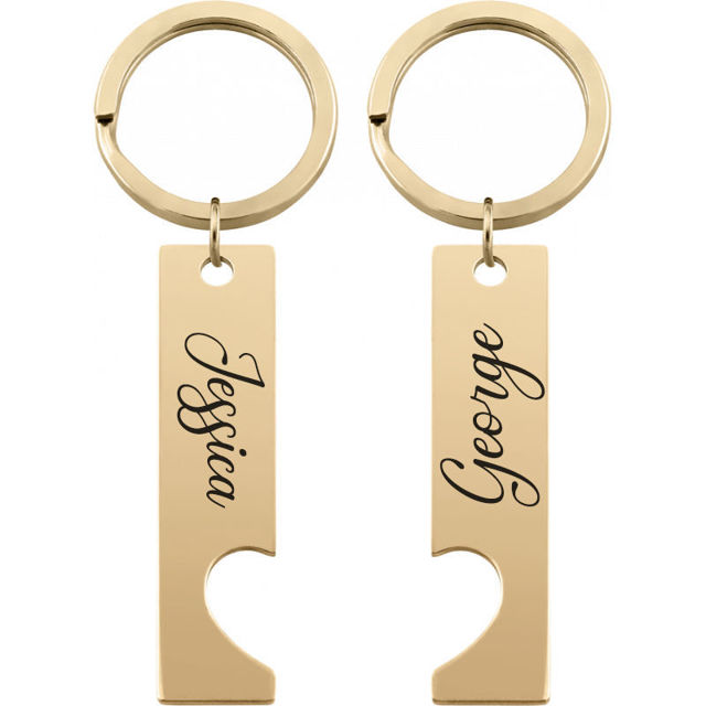 Picture of Custom Couple Keychain - Personalized Keychain with Names - Gift for Birthday or Valentine's day