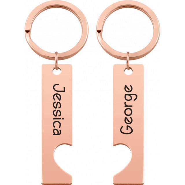 Picture of Custom Couple Keychain - Personalized Keychain with Names - Gift for Birthday or Valentine's day