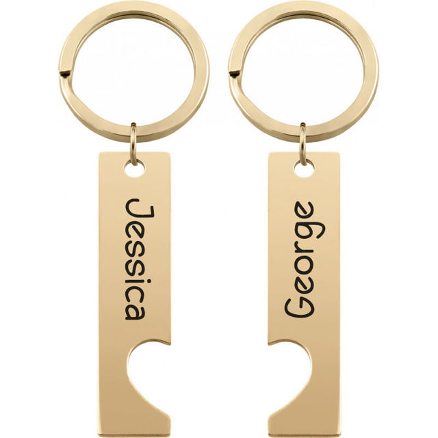 Picture of Custom Couple Keychain - Personalized Keychain with Names - Gift for Birthday or Valentine's day