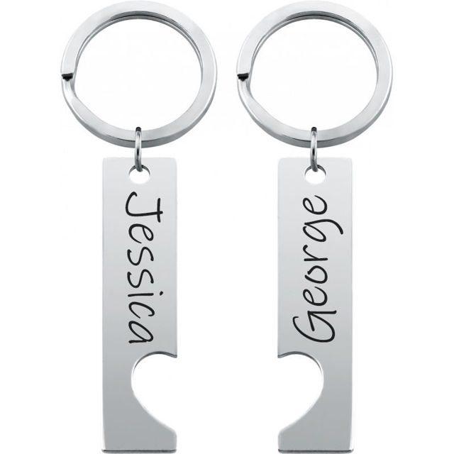 Picture of Custom Couple Keychain - Personalized Keychain with Names - Gift for Birthday or Valentine's day