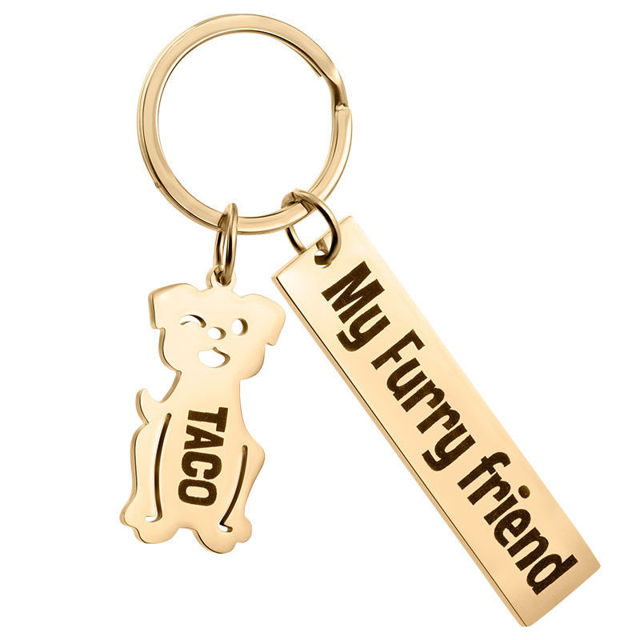 Picture of Custom Family Member Keychain - Personalized Keychain with Charms and Text - Gift for Father's Day and Mother's Day