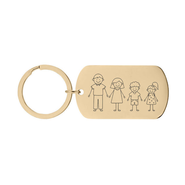 Picture of Custom Family Keychain - Personalized Keychain with Cute Family Figures - Gift for Father's Day and Mother's Day