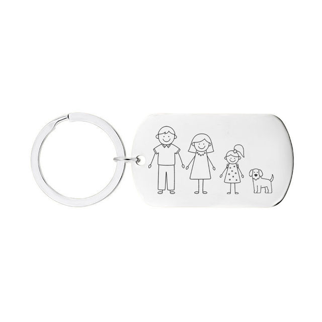 Picture of Custom Family Keychain - Personalized Keychain with Cute Family Figures - Gift for Father's Day and Mother's Day