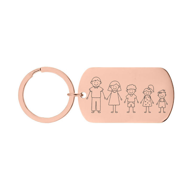 Picture of Custom Family Keychain - Personalized Keychain with Cute Family Figures - Gift for Father's Day and Mother's Day