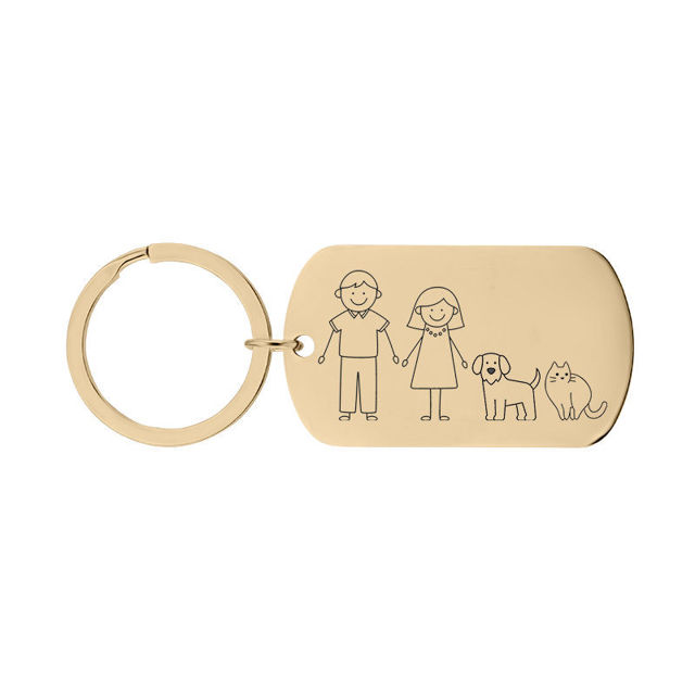 Picture of Custom Family Keychain - Personalized Keychain with Cute Family Figures - Gift for Father's Day and Mother's Day