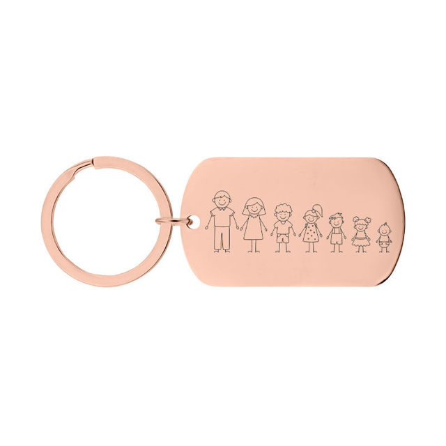 Picture of Custom Family Keychain - Personalized Keychain with Cute Family Figures - Gift for Father's Day and Mother's Day