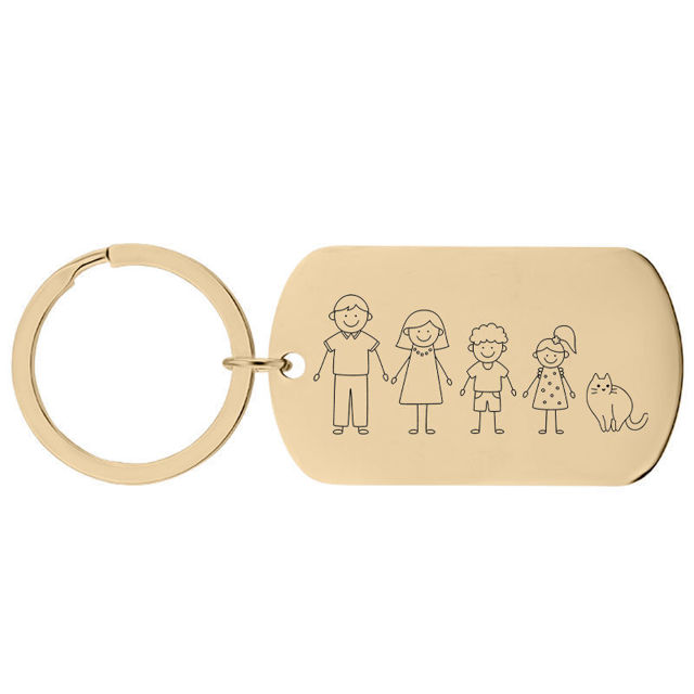 Picture of Custom Family Keychain - Personalized Keychain with Cute Family Figures - Gift for Father's Day and Mother's Day