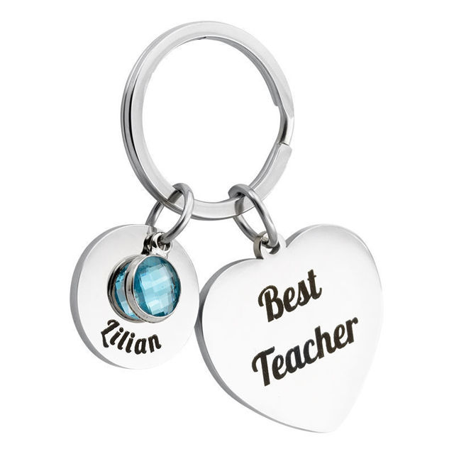 Picture of Custom Heart Keychain - Personalized Keychain with Multiple Texts - Gift for Birthday