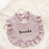 Picture of Custom Embroidered Bibs - Custom Ruffled Bibs - Personalized Baby Cotton Bibs