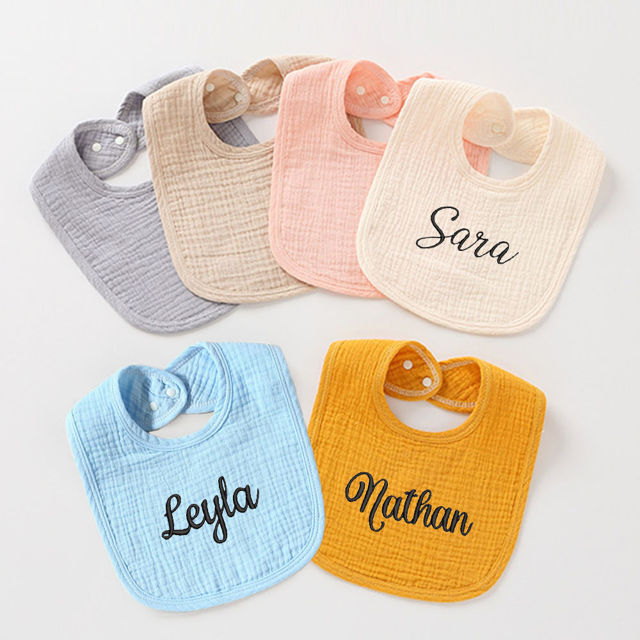 Picture of Custom baby bibs - Custom embroidered baby bibs - Custom absorbent U-shaped bibs