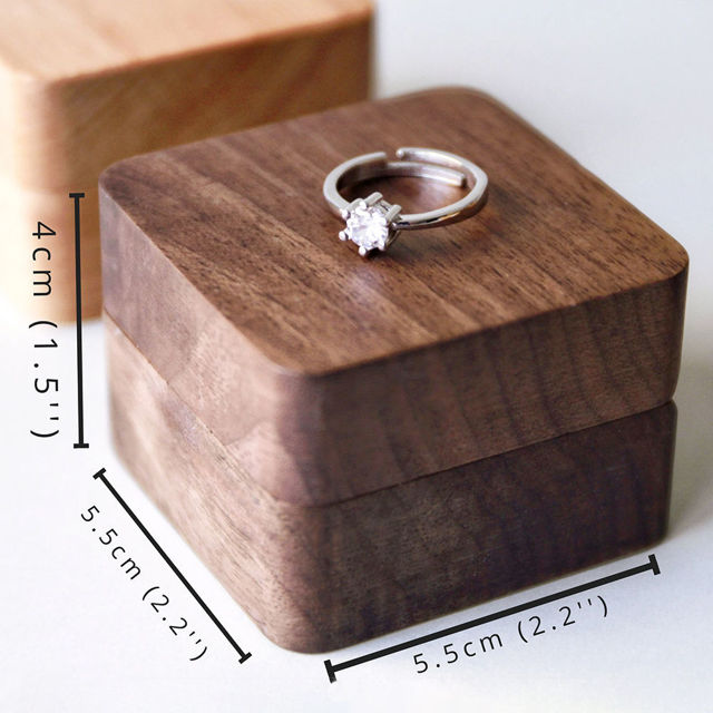 Picture of Custom Wooden Wedding Ring Box - Personalized Ring Box for Wedding or Proposal