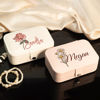 Picture of Custom Birth Flower Travel Jewelry Case - Personalized Travel box for Rings Earrings and Necklace