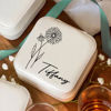 Picture of Custom Birth Flower Travel Jewelry Box - Personalized Small Travel case - Bridesmaid Gift - Wedding Gift